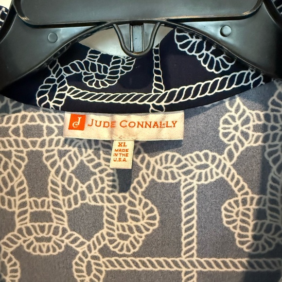 Jude Connally Navy and White Geometric Maxi Dress - Picture 2 of 7